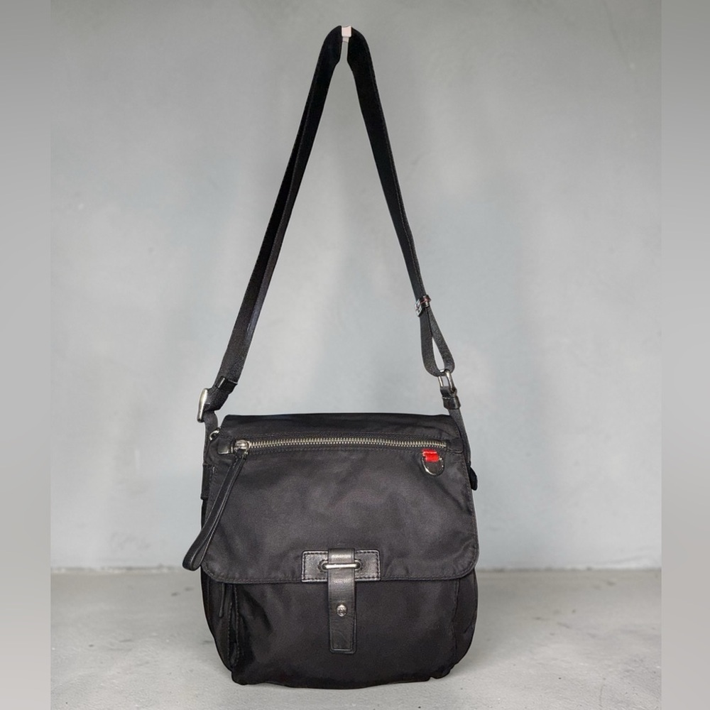 TUMI Black Ballistic Nylon Crossbody Messenger Travel Bag Adjustable Strap - Picture 2 of 14